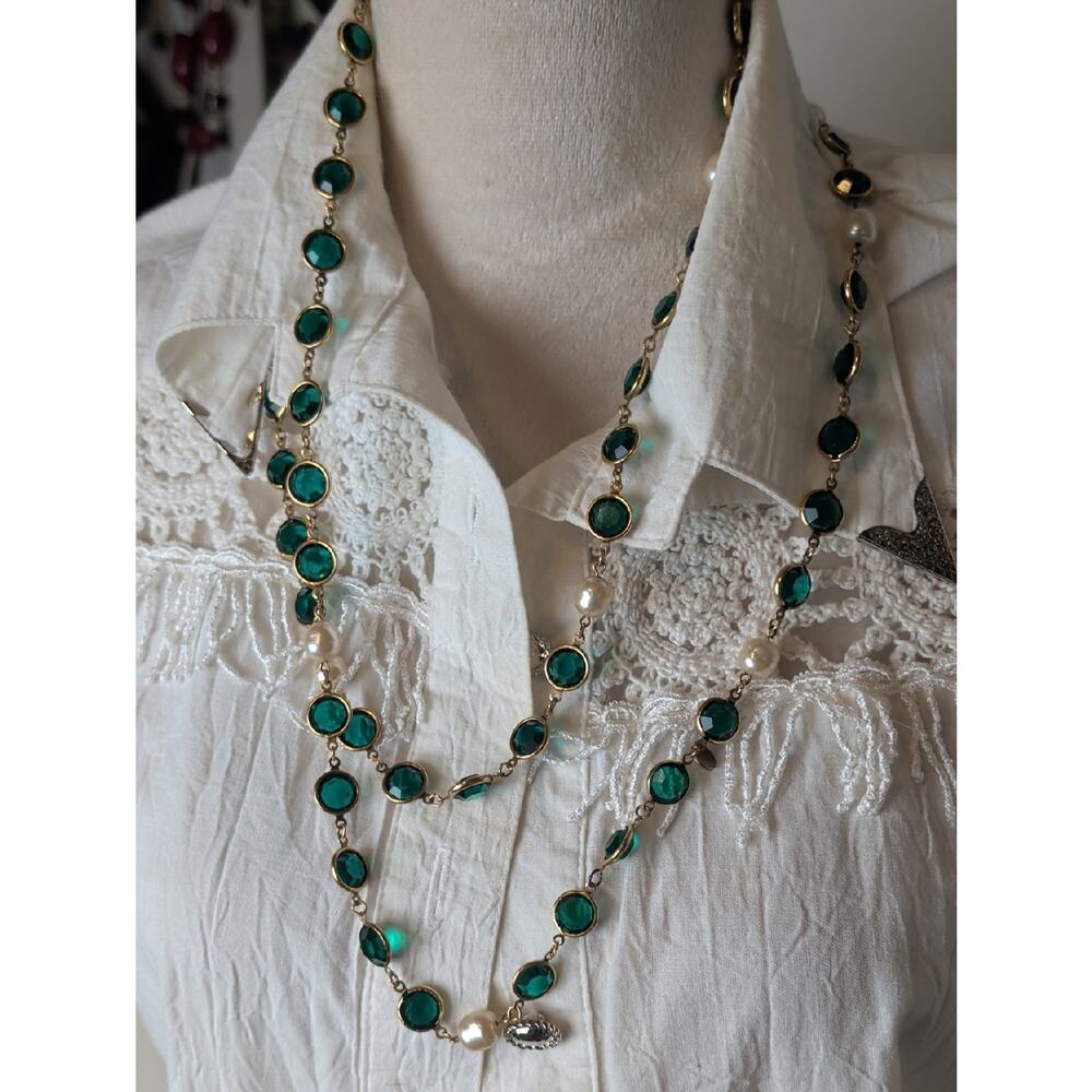 Stunning!!! Chanel Gold-Plated Vintage 1981 Gripoix & Faux Pearl Necklace - Picture 8 of 14